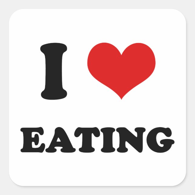 Sticker Carré J'aime manger (Devant)