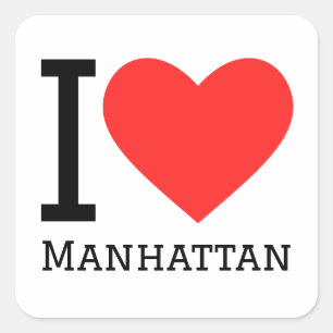 Sticker Carré J'aime manhattan