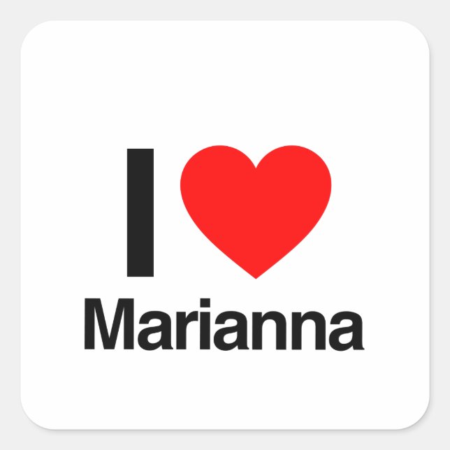Sticker Carré j'aime marianna (Devant)
