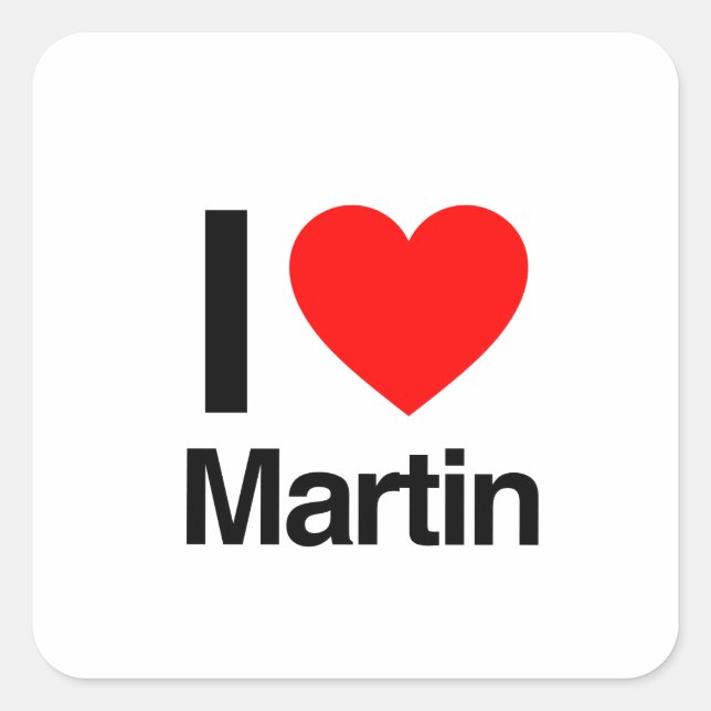 Sticker Carré j'aime martin (Devant)