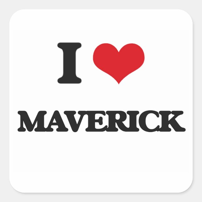 Sticker Carré J'aime Maverick (Devant)