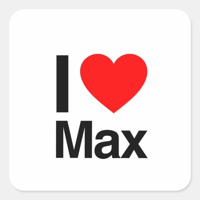 Sticker Carré j'aime max (Devant)