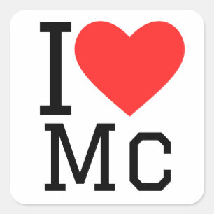 Sticker Carré J'aime Mc