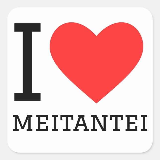 Sticker Carré J'aime meitantei (Devant)
