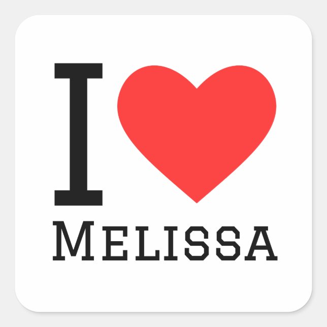 Sticker Carré J'aime melissa (Devant)