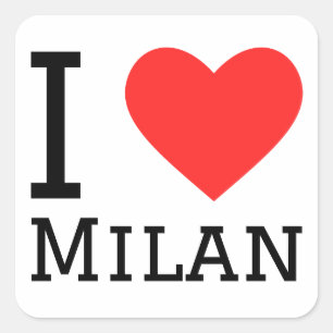 Sticker Carré J'aime milan