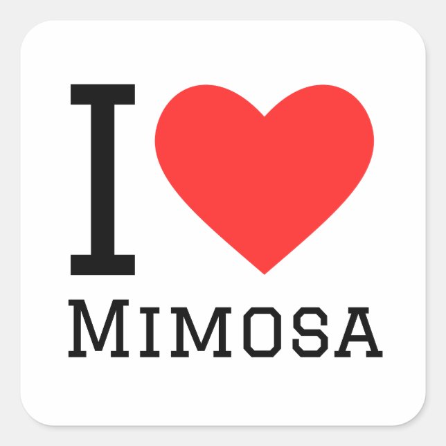 Sticker Carré J'aime mimosa (Devant)