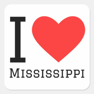 Sticker Carré J'aime Mississippi