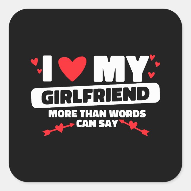Sticker Carré j'aime mon amie coeur (Devant)