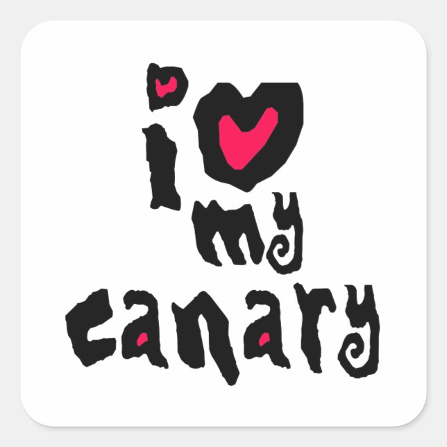 Sticker Carré J'Aime Mon Canari (Devant)