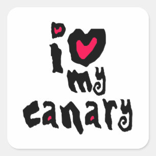 Sticker Carré J'Aime Mon Canari