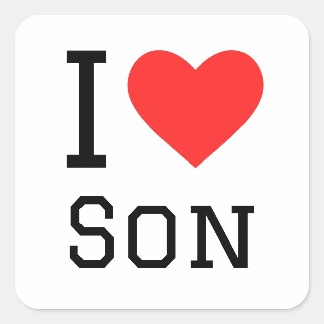 Sticker Carré J'aime mon fils (Devant)