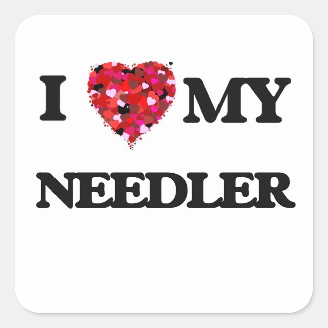 Sticker Carré J'aime mon Needler (Devant)
