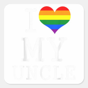 Sticker Carré J'Aime Mon Oncle Gay