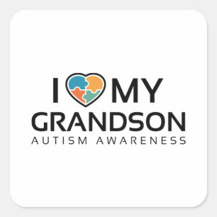 Sticker Carré J'Aime Mon Petit-Fils