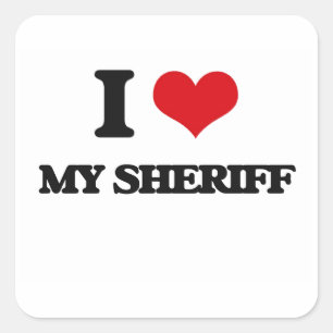Sticker Carré J'aime mon shérif