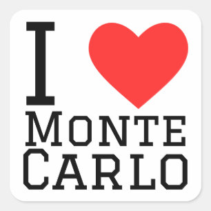 Sticker Carré J'aime Monte Carlo