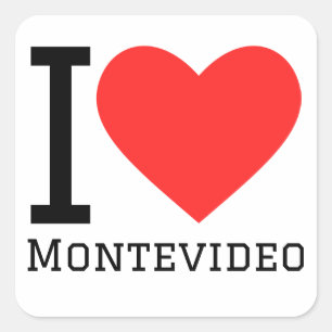 Sticker Carré J'aime Montevideo