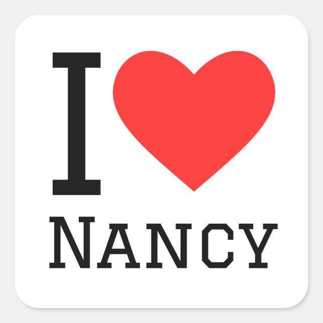 Sticker Carré J'aime Nancy (Devant)