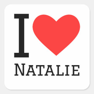 Sticker Carré J'aime natalie