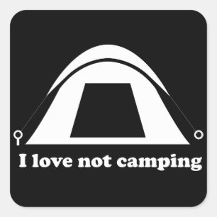 Sticker Carré J'Aime Ne Pas Camping
