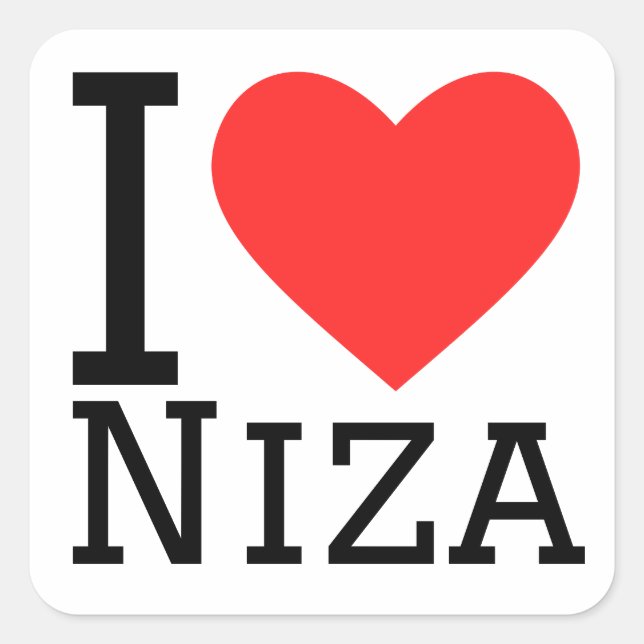 Sticker Carré J'aime Niza (Devant)