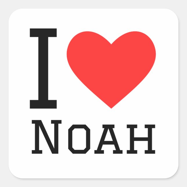 Sticker Carré J'aime Noah (Devant)