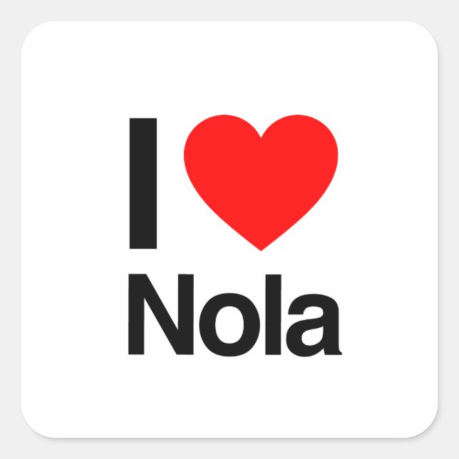 Sticker Carré j'aime nola (Devant)