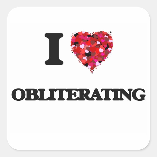 Sticker Carré J'Aime Obliterer (Devant)