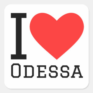 Sticker Carré J'aime odessa