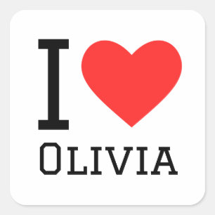 Sticker Carré J'aime Olivia
