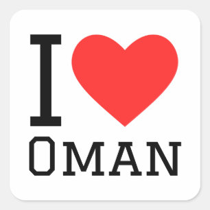 Sticker Carré J'aime Oman