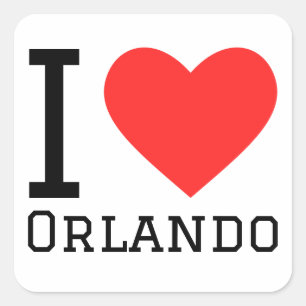 Sticker Carré J'aime Orlando
