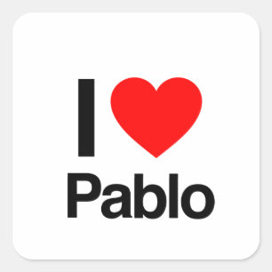 Sticker Carré j'aime pablo