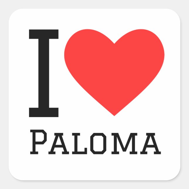 Sticker Carré J'aime Paloma (Devant)