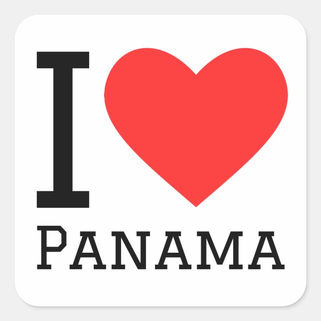 Sticker Carré J'aime Panamá (Devant)