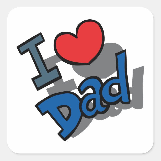 Sticker Carré J'aime papa (Devant)
