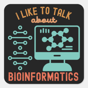 Sticker Carré J'aime parler de bio-informatique