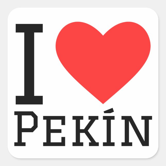 Sticker Carré J'aime Pekín (Devant)