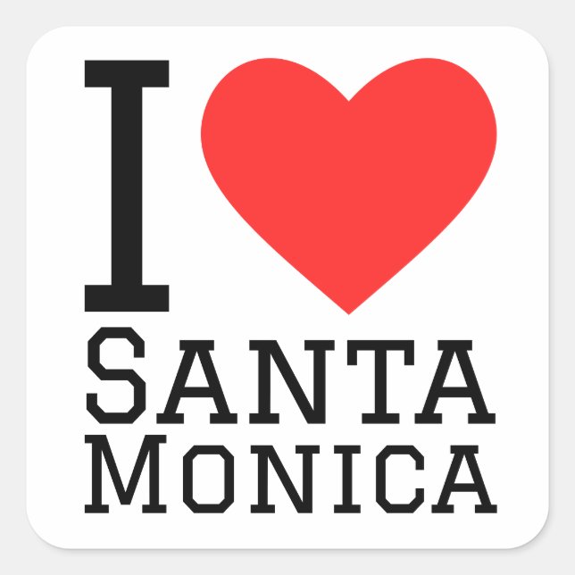 Sticker Carré J'aime Père Noël monica (Devant)
