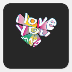 Sticker Carré J'aime plus le style élégant