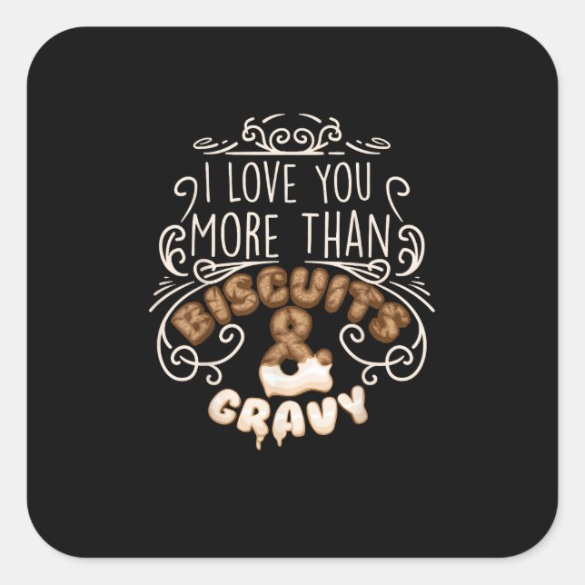 Sticker Carré J'aime plus que les biscuits et la sauce drôle de  (Devant)