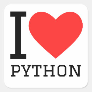 Sticker Carré J'aime Python