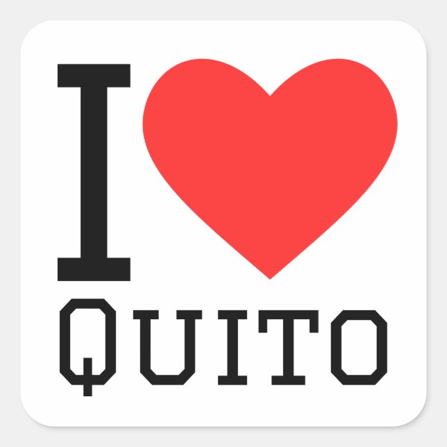 Sticker Carré J'aime quito (Devant)