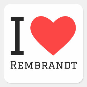 Sticker Carré J'aime Rembrandt
