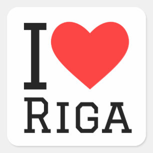 Sticker Carré J'aime riga