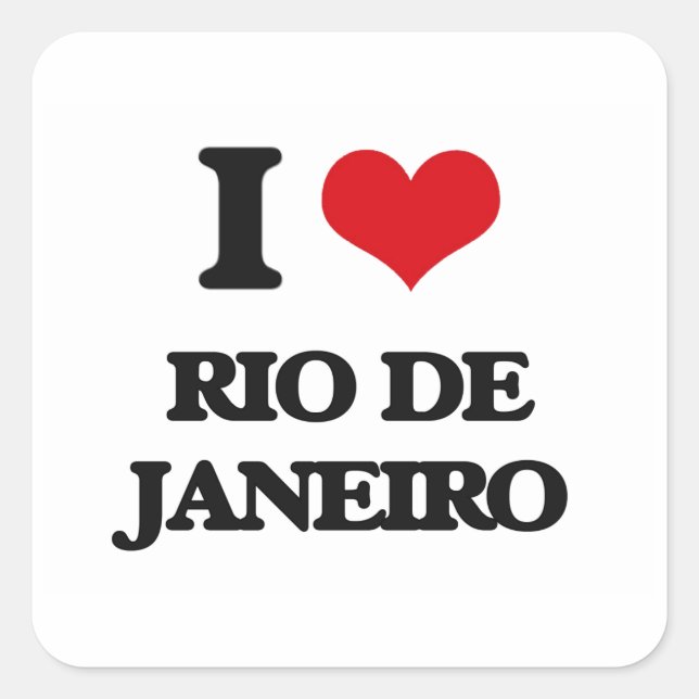 Sticker Carré J'aime Rio de Janeiro (Devant)