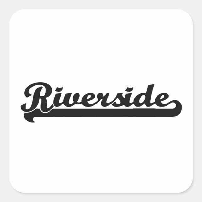 Sticker Carré J'aime Riverside California Classic Design (Devant)