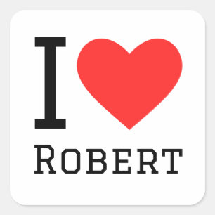 Sticker Carré J'aime robert