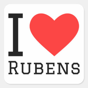 Sticker Carré J'aime Rubens